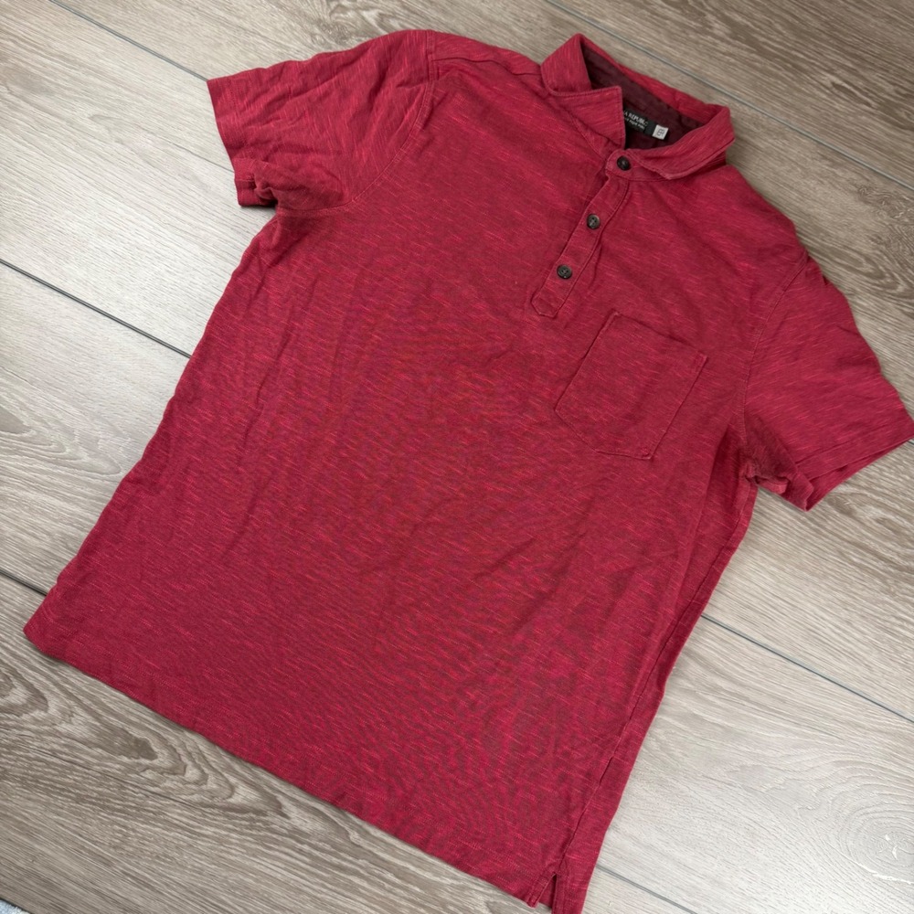 Banana Republic Mens Polo Shirt Performance Pique Pocket Red Medium